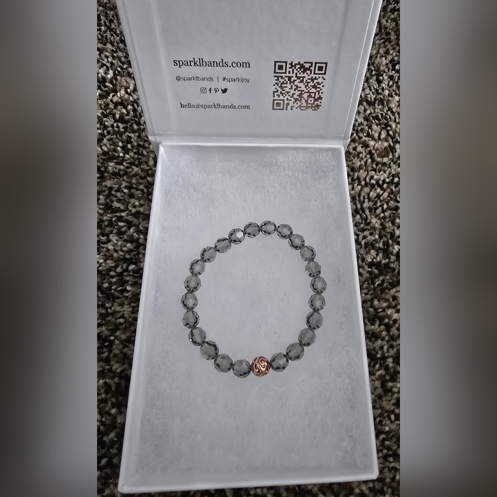 Spark*l Bands Beaded Genuine Swarovski Bracelet with Rose Gold Accent